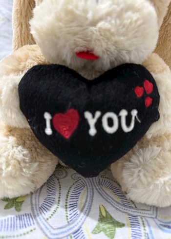 Kalp Detaylı Kahverengi Peluş Oyuncak - Görsel 2