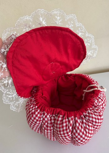 Kırmızı Ekose Desenli Yoğurt Mayalama Minderi (SATILDI ) - Görsel 3