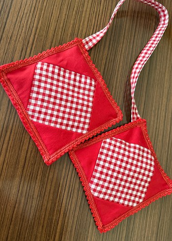 Kırmızı Ekose Desenli Fırın Eldiveni - Görsel 3