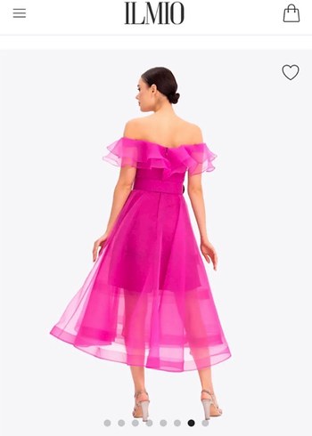 Pembe Drapeli Uzun Abiye Elbise - Görsel 3