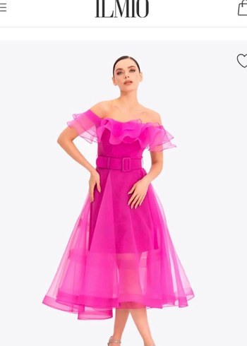 Pembe Drapeli Uzun Abiye Elbise - Görsel 2