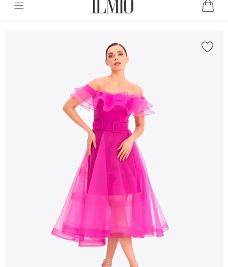 Pembe Drapeli Uzun Abiye Elbise - Görsel 2