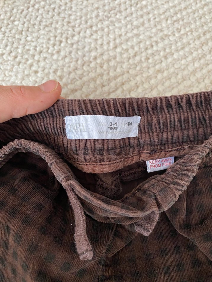 Erkek Çocuk Bol Kesim Kahverengi kadife pantolon - Görsel 2