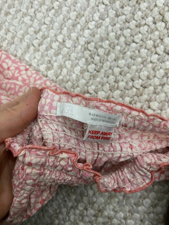 Kız Çocuk Pembe Pamuklu Bol Paça Pantolon - Görsel 2