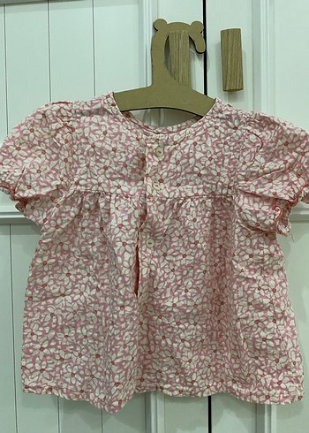 Kız Çocuk Pembe V Yaka Kısa Kollu Gömlek - Görsel 2