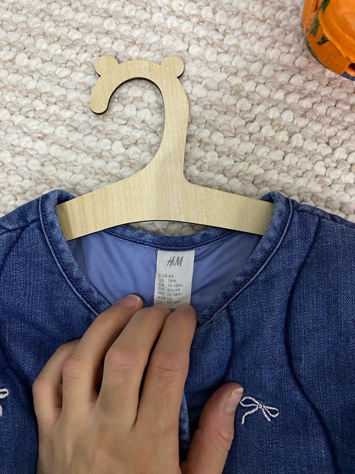 Nakışlı Mavi Denim Kız Ceketi - Görsel 3