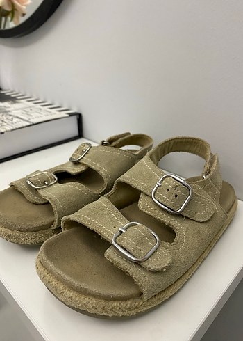 Bej Süet Tokalı Erkek Çocuk sandalet - Görsel 2