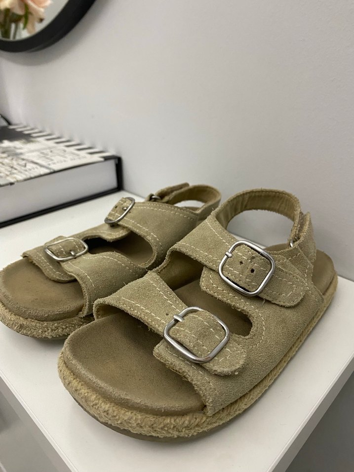 Bej Süet Tokalı Erkek Çocuk sandalet - Görsel 2