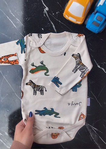 Erkek Bebek Pamuklu Bej Çıtçıtlı Body - Görsel 2