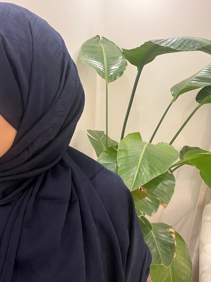 Lacivert İpek Dokulu Kadın Şal - Görsel 2