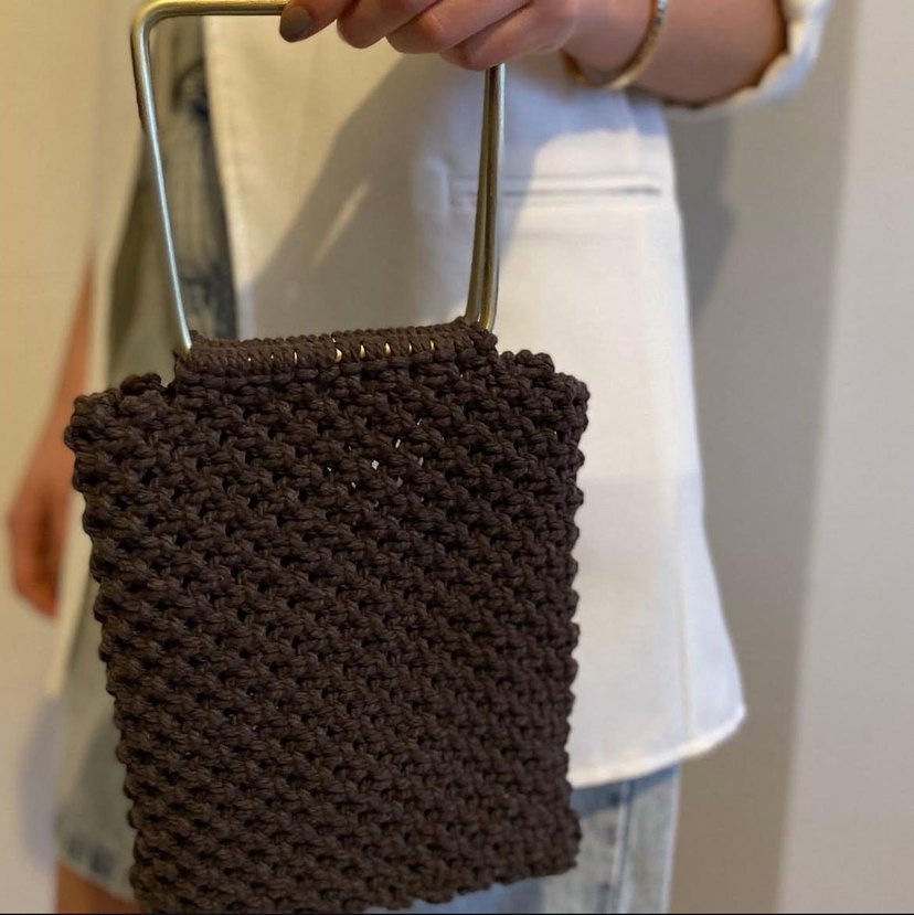 Nakışlı Beyaz Örgü Bohem Kadın Çanta - Görsel 2