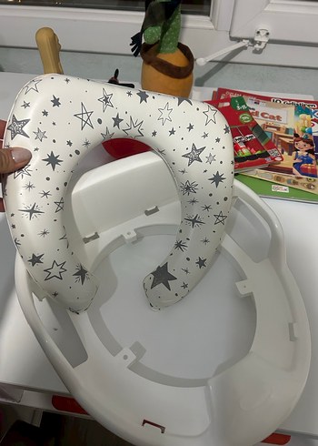 Yıldız Desenli Beyaz Bebek Yükseltici - Görsel 3