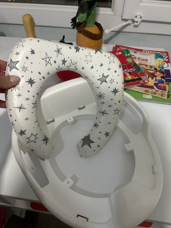 Yıldız Desenli Beyaz Bebek Yükseltici - Görsel 3