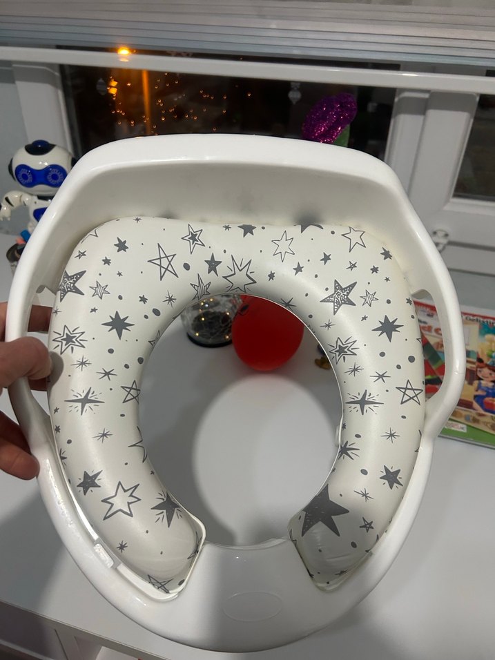 Yıldız Desenli Beyaz Bebek Yükseltici - Görsel 2