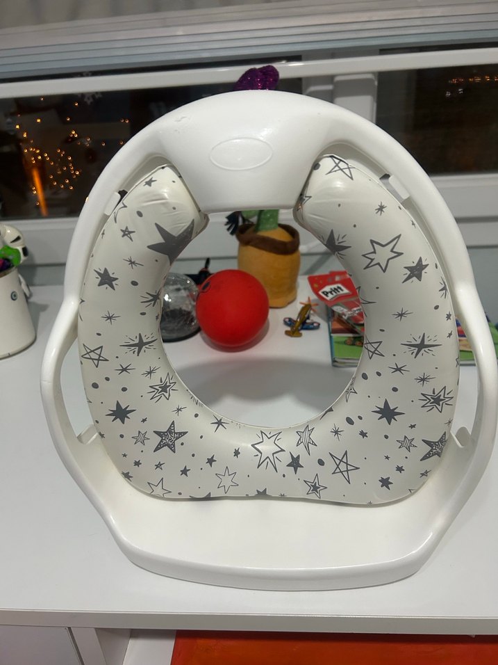 Yıldız Desenli Beyaz Bebek Yükseltici - Görsel 5