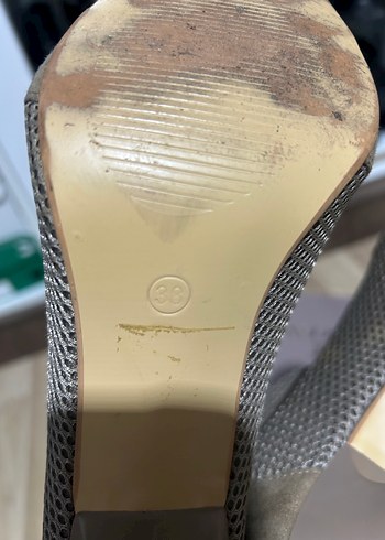 Bej Süet Yüksek Topuklu Kadın Ayakkabı - Görsel 3