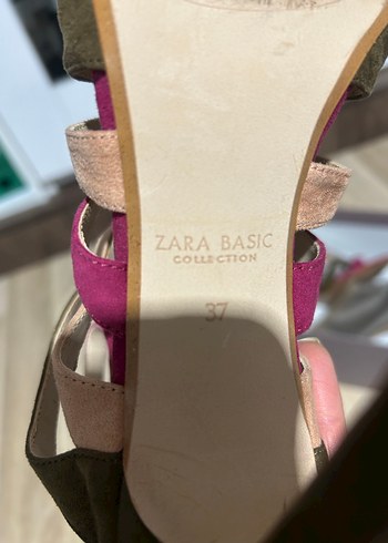 ZARA Pembe Süet Stiletto Topuklu Kadın Ayakkabı - Görsel 5