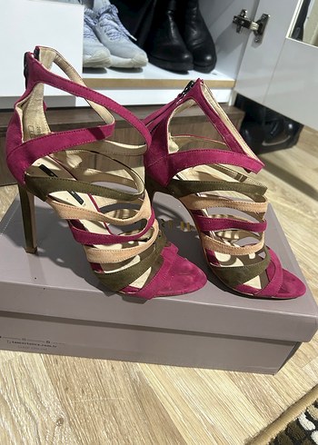 ZARA Pembe Süet Stiletto Topuklu Kadın Ayakkabı - Görsel 2