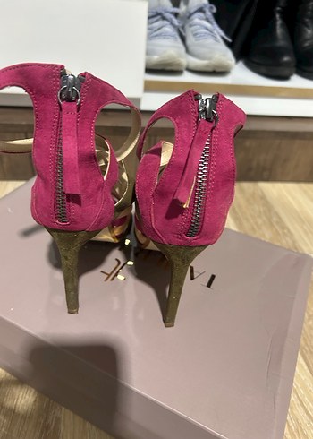 ZARA Pembe Süet Stiletto Topuklu Kadın Ayakkabı - Görsel 4