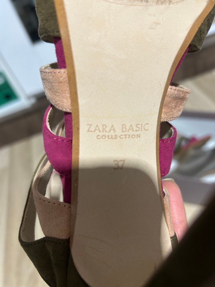 ZARA Pembe Süet Stiletto Topuklu Kadın Ayakkabı - Görsel 5