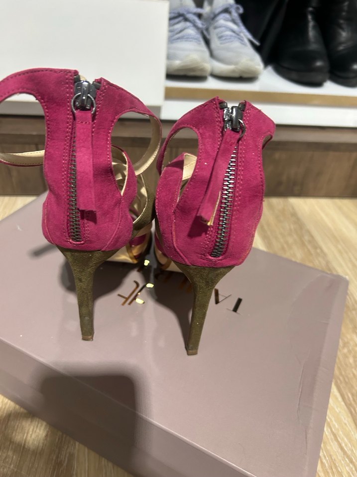 ZARA Pembe Süet Stiletto Topuklu Kadın Ayakkabı - Görsel 4