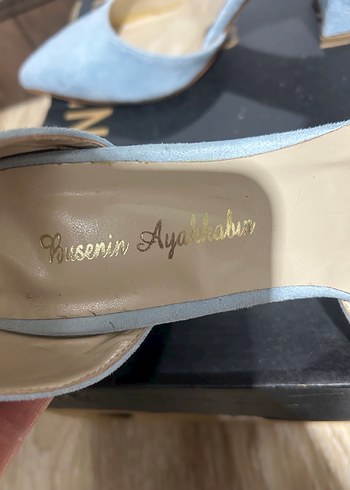 Mavi Süet Tokalı Stiletto Kadın Abiye Ayakkabı - Görsel 6