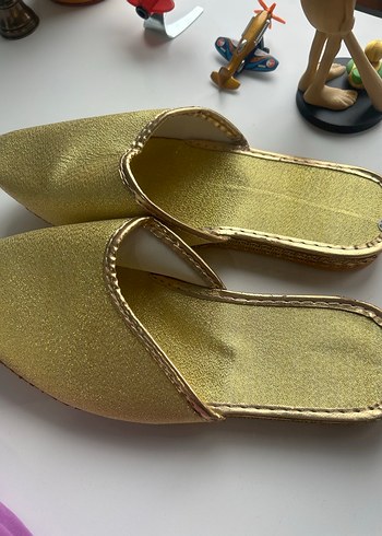 Altın Renkli çarık terlik - Görsel 3