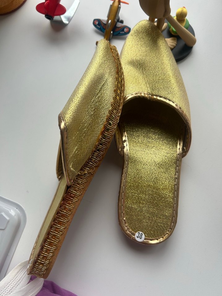 Altın Renkli çarık terlik - Görsel 2