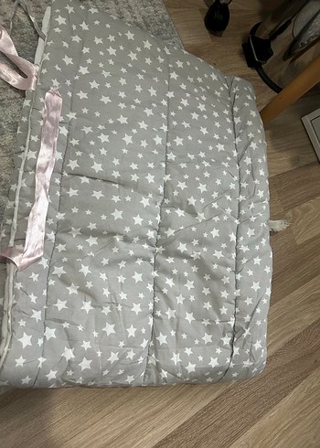 Gri Yıldızlı bebek Çocuk Uyku koruyucu bağşamalı tek parça - Görsel 2