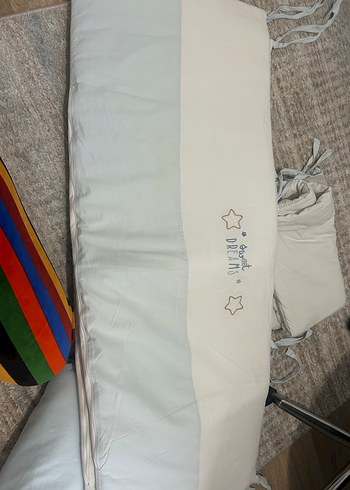 Bağlamalı içi sünger Beşik koruyucu 2 adet 1 adet yorgan - Görsel 4