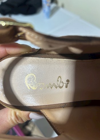 Kahverengi 38 Süet Dolgu Topuklu Kadın Ayakkabı - Görsel 4