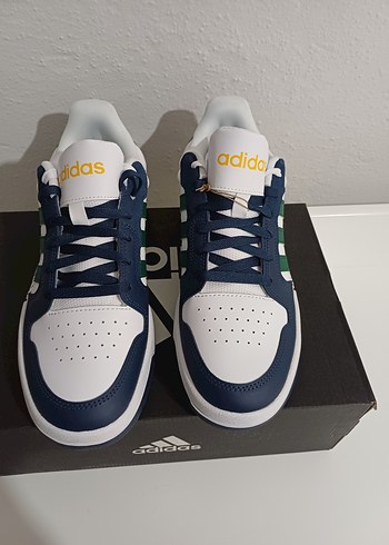 Erkek Beyaz Lacivert Adidas Spor Ayakkabı - Görsel 2