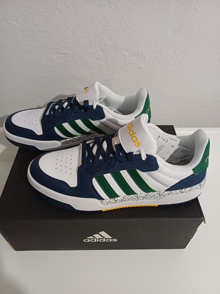 Erkek Beyaz Lacivert Adidas Spor Ayakkabı - Görsel 3