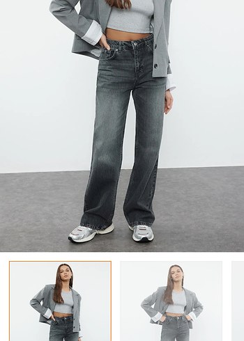 Gri Regular Fit Midi Kot Pantolon