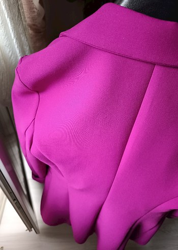 Fuşya Uzun Kollu Kadın Blazer Ceket - Görsel 4