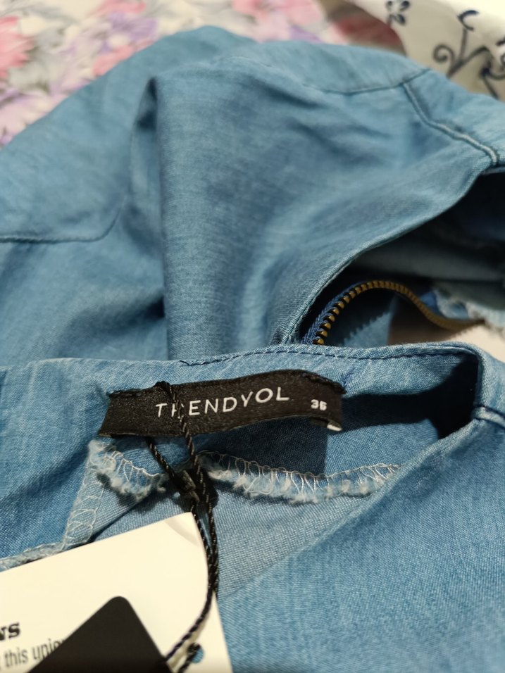 Kadın Denim Midi Elbise - Görsel 3