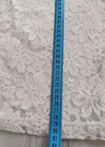 Beyaz Tül Detaylı Düz Elbise - Görsel 2