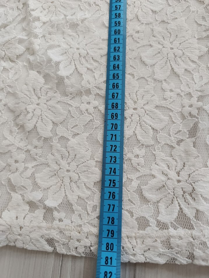 Beyaz Tül Detaylı Düz Elbise - Görsel 2