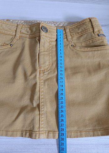 Sarı Denim Mini Etek - Görsel 4