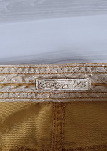 Sarı Denim Mini Etek - Görsel 3