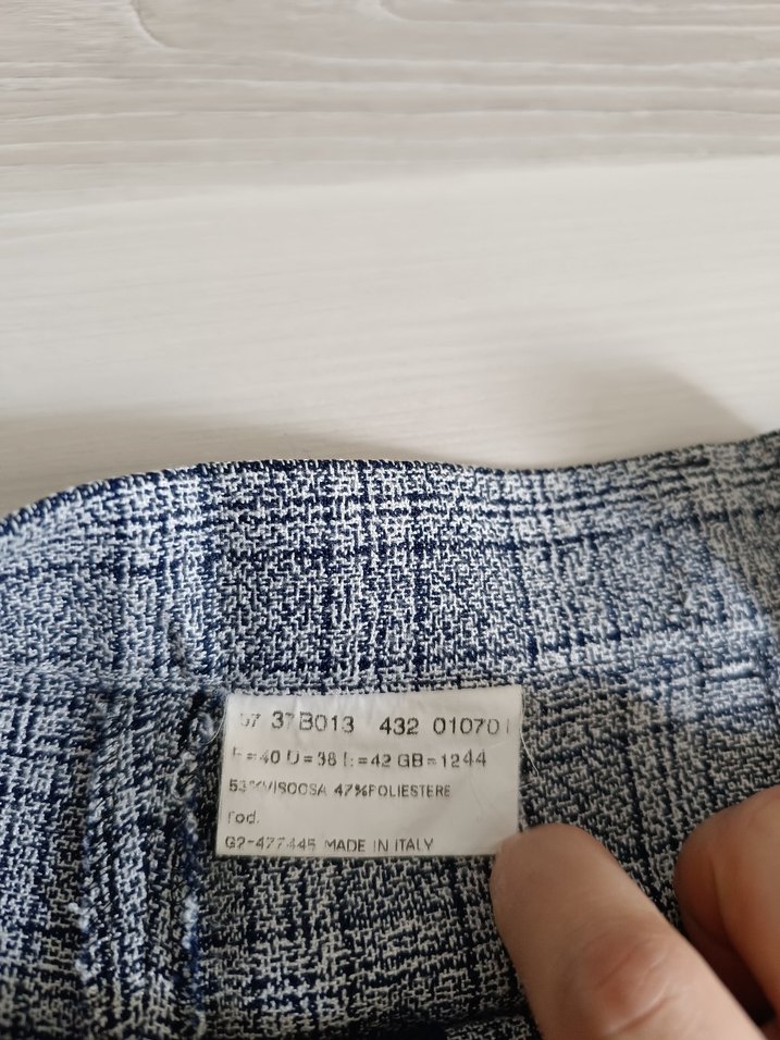 Kadın Mavi Desenli Kısa Kumaş Pantolon - Görsel 3