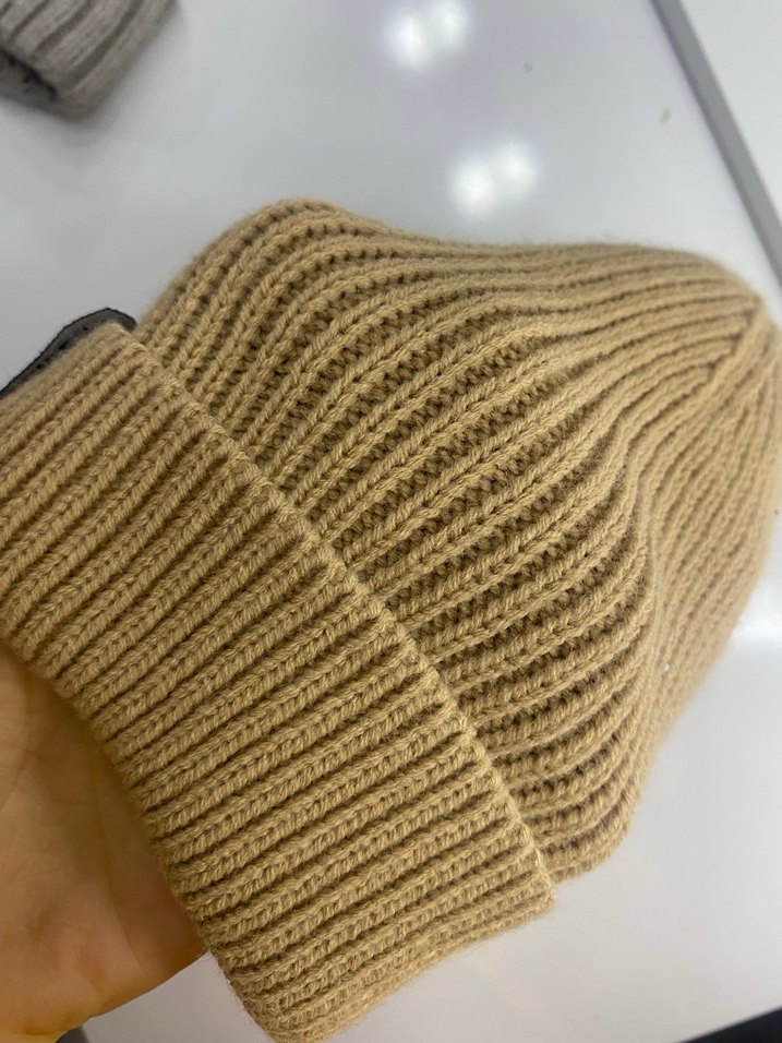 Kadın Bej Örgü Yün Bere - Görsel 4