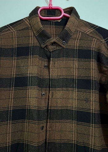 Düğmeli Kahverengi Erkek Gömlek - Görsel 2