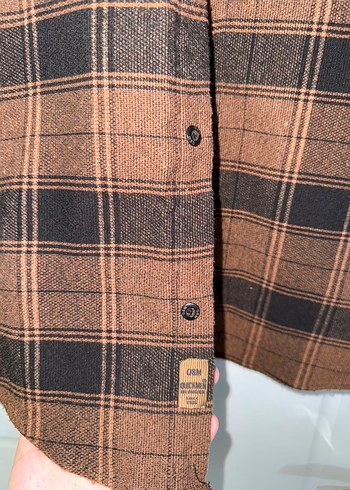 Düğmeli Kahverengi Erkek Gömlek - Görsel 3