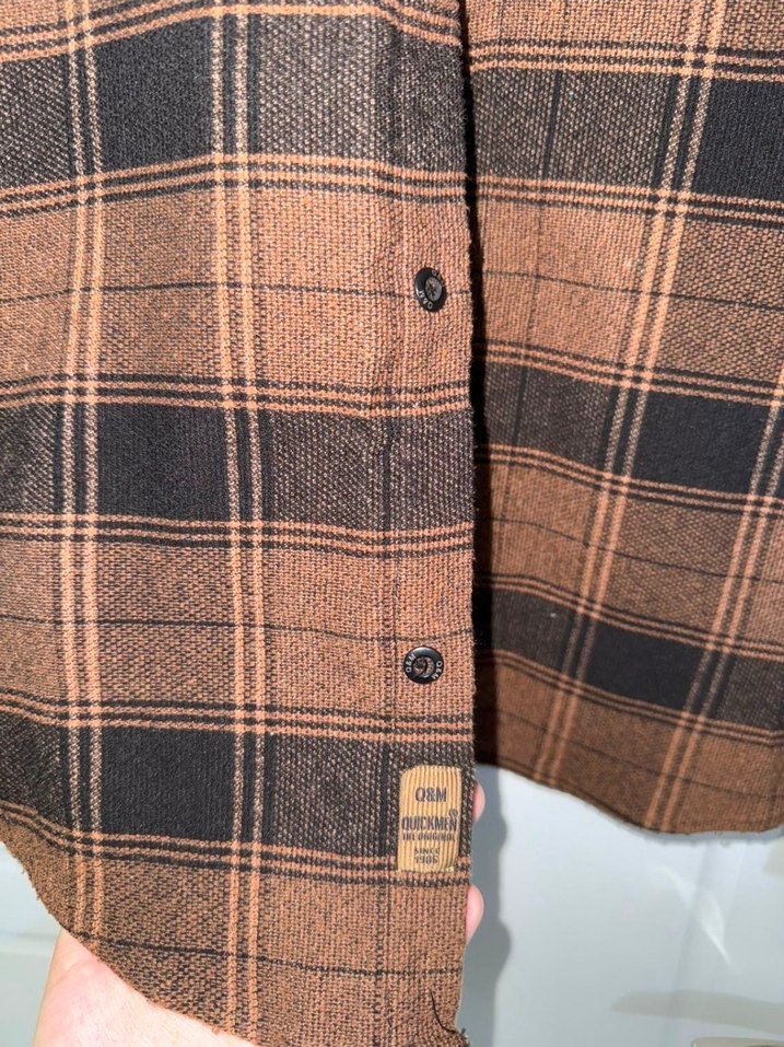 Düğmeli Kahverengi Erkek Gömlek - Görsel 3