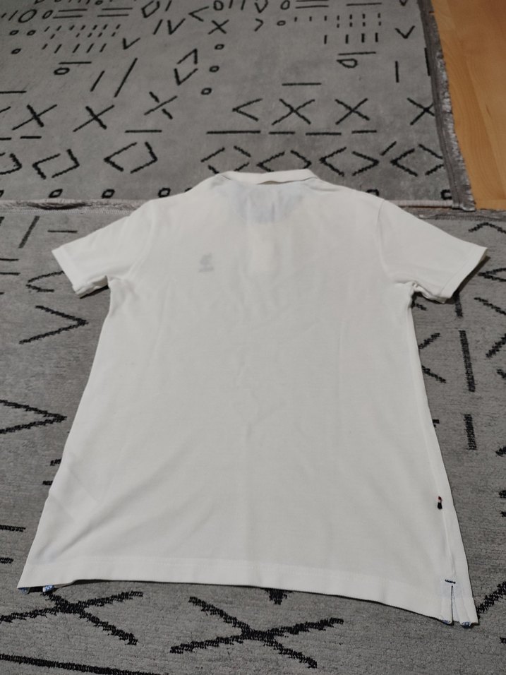 Erkek Beyaz Kısa Kollu Polo Yaka Tişört - Görsel 5