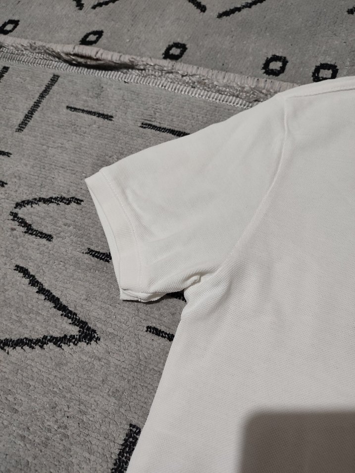 Erkek Beyaz Kısa Kollu Polo Yaka Tişört - Görsel 3