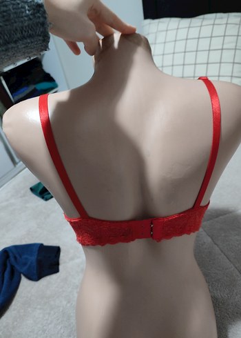 Kırmızı Dantel Bohem Sütyen - Görsel 3