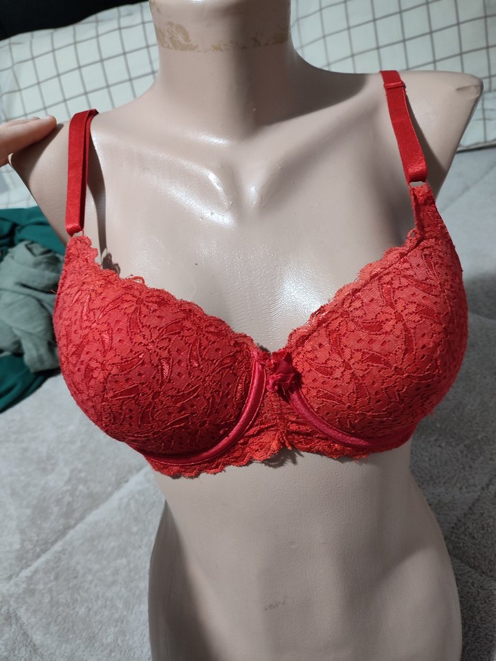 Kırmızı Dantel Bohem Sütyen - Görsel 2