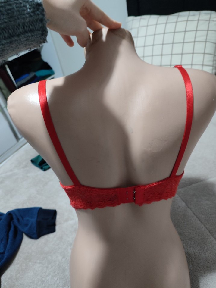 Kırmızı Dantel Bohem Sütyen - Görsel 3